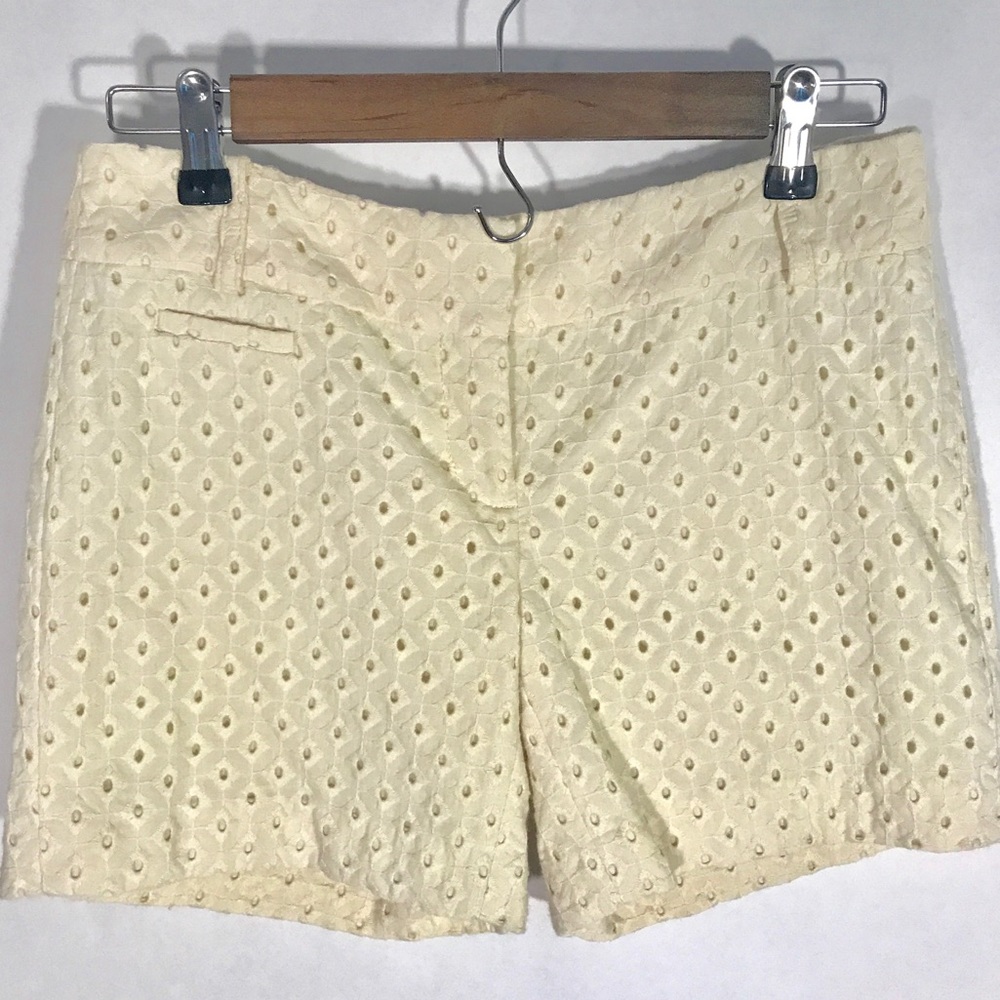 Ann Taylor Loft cream eyelet shorts